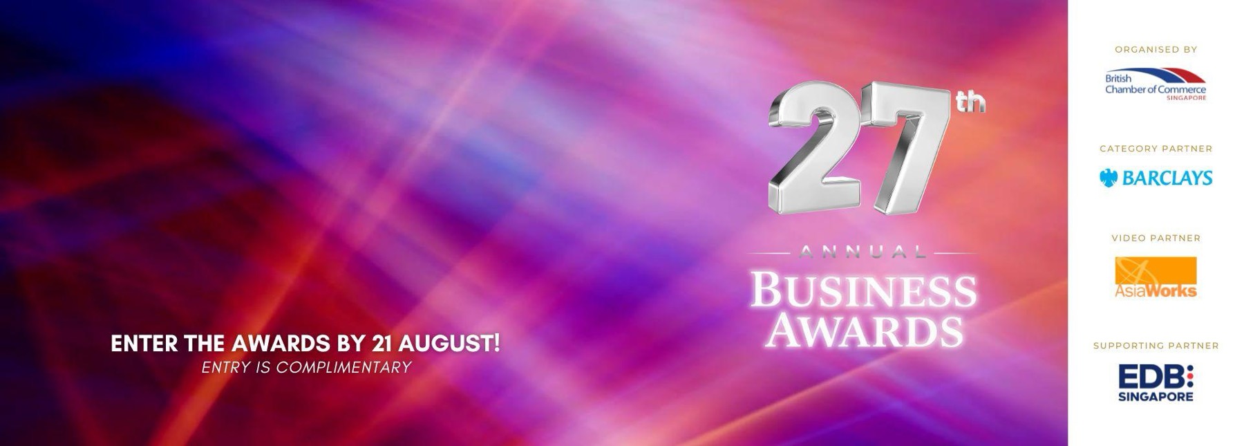 27th Annual Business Awards event artwork